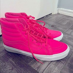 VANS Sk8-Hi Leather Neon Pink